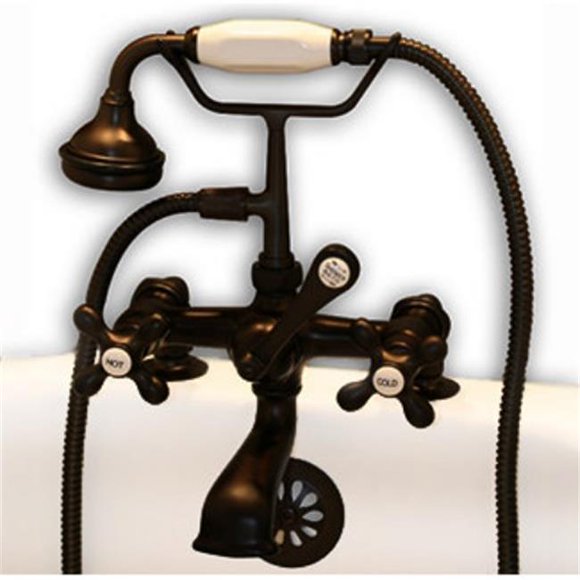 Cambridge Plumbing CAM463-2-ORB Clawfoot Tub Deck Mount Brass Faucet- Oil Rubbed Bronze
