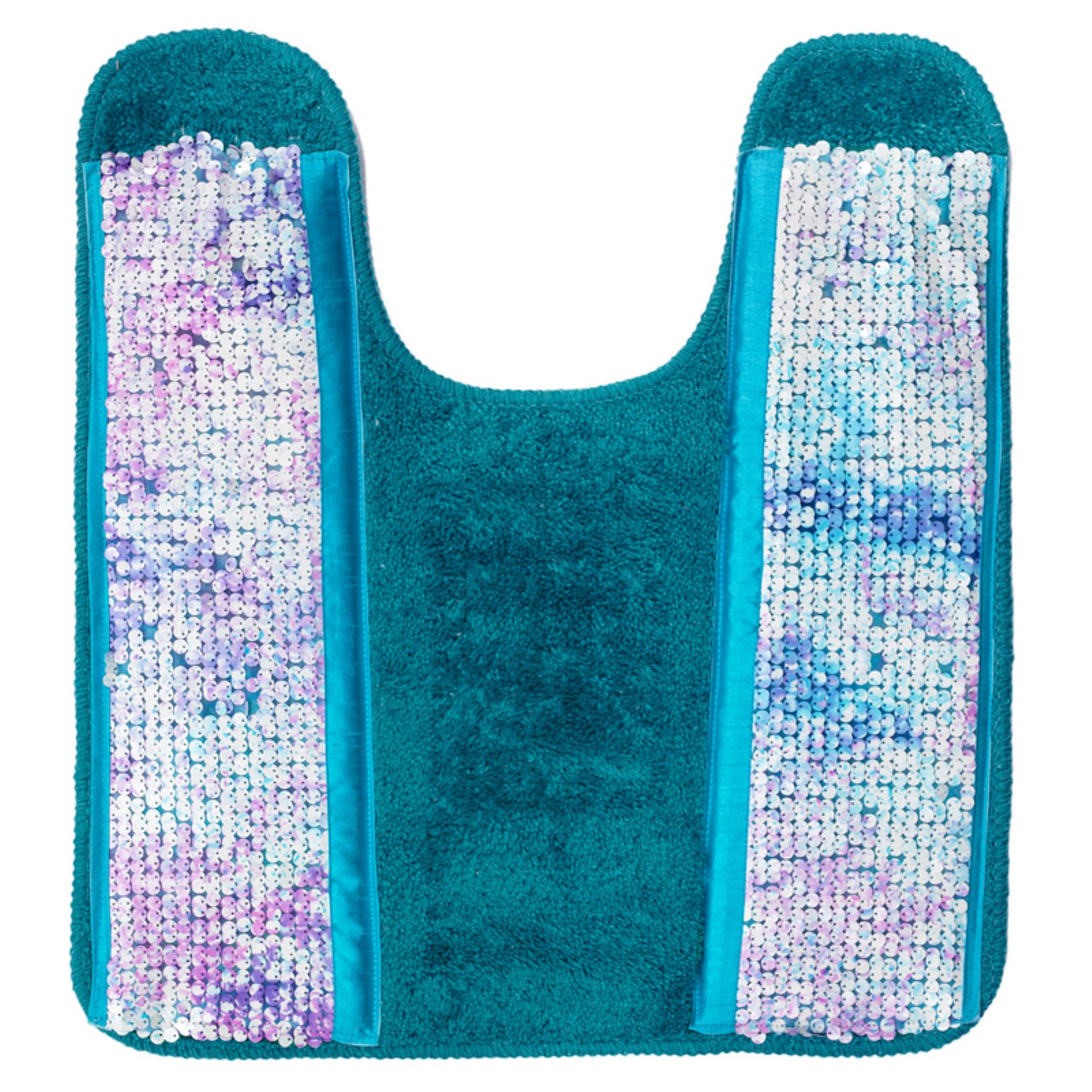 Sweet Home Collection Tammi Aqua Contour Commode Rug