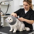 thumbnail image 4 of Breathable Mesh Cat Muzzle with Transparent Guard Adjustable Anti-Lick Head Protector for Grooming Bathing, 4 of 5