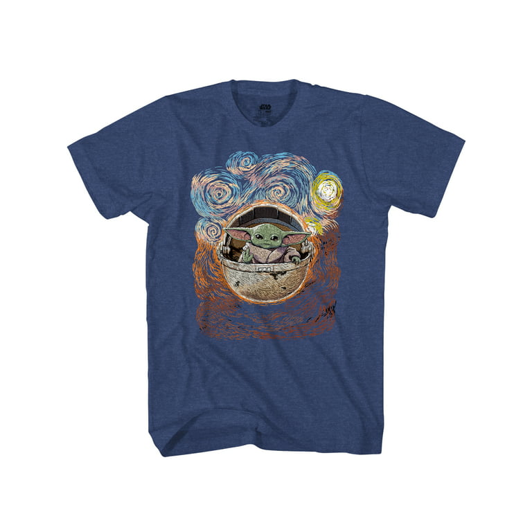 Star Wars Baby Yoda Standing and Men\'s Night Men\'s T- & Shirt, Big 2-Pack Starry Graphic