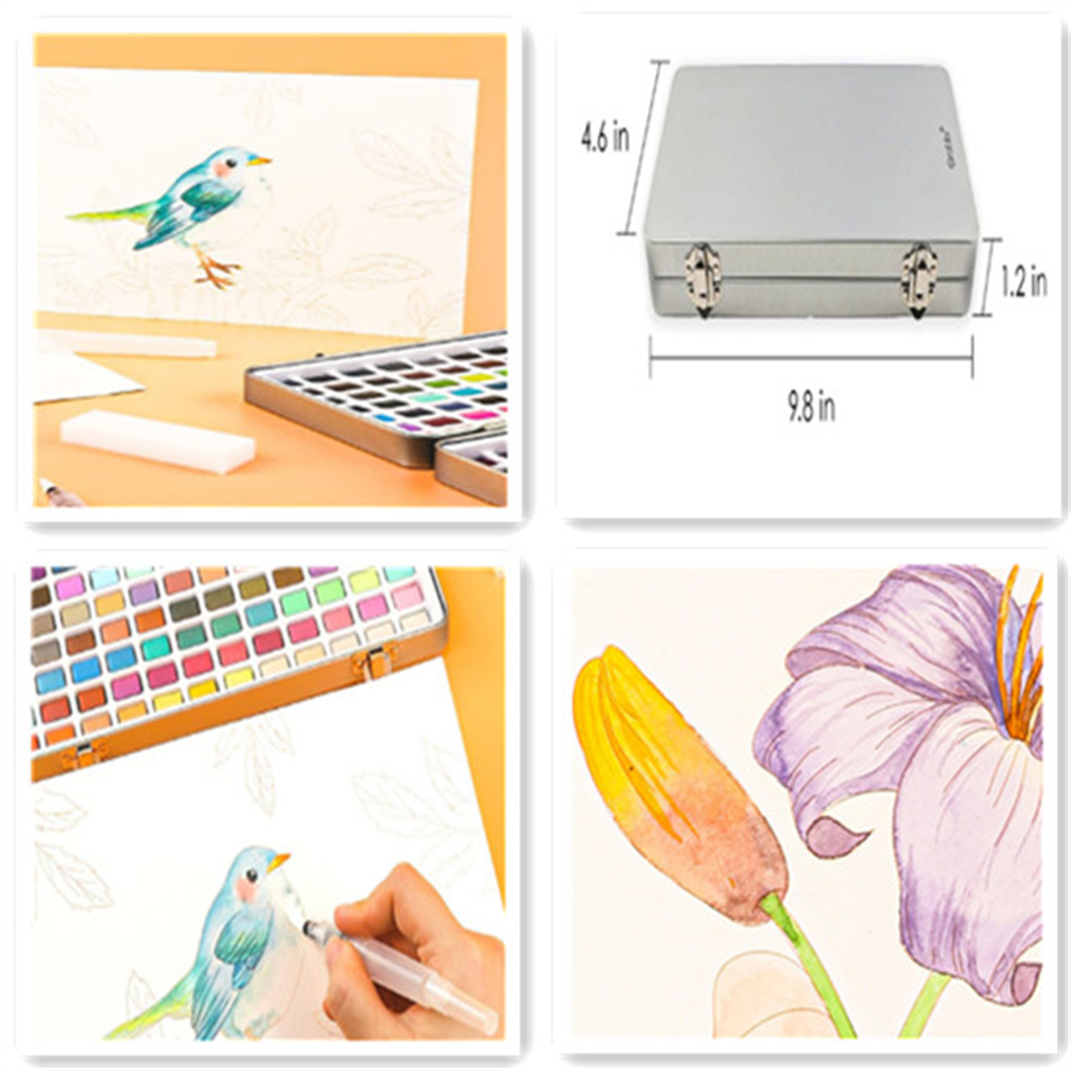 Paint Set, Watercolor Paints, 168 Colors, Painting Set of Coloring Book, Water Brushes and Drawing Pencil, Art Supplies, Perfect Starter Kit for Watercolor Painting