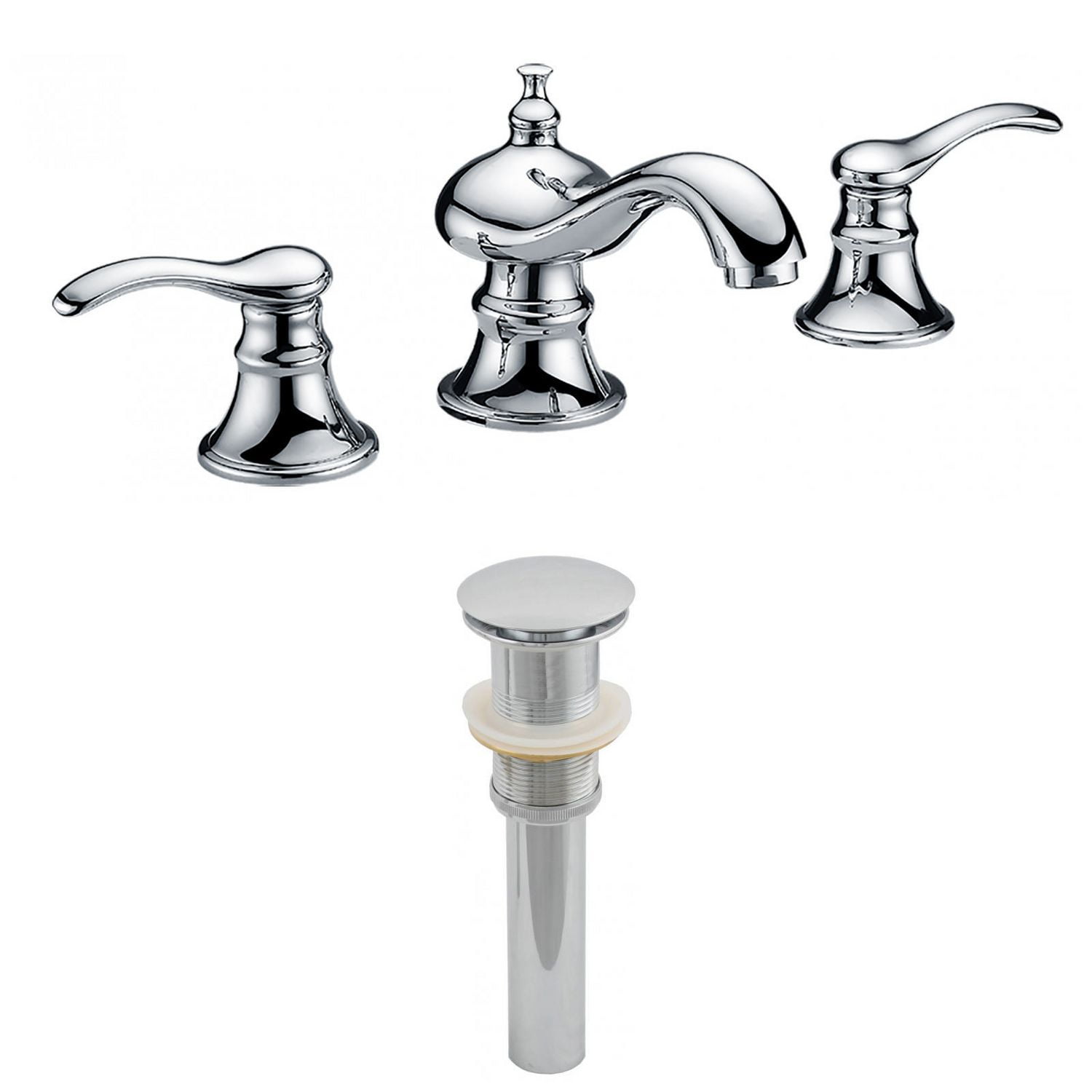 American Imaginations 13.5-in. W Bathroom Faucet Set Chrome AI-2006