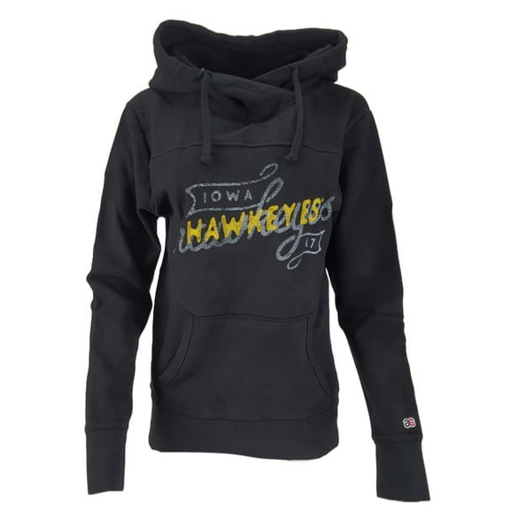 AMERICAN COLLEGIATE Women's Iowa Hoodie, Black, Medium