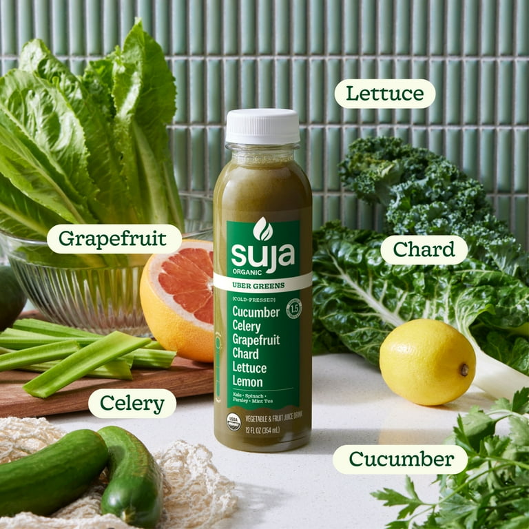 Suja Organic, Uber Greens Cold Pressed Juice Drink, 13.5 fl oz Bottle