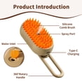 thumbnail image 3 of Ogetok 4 in 1 Electric Pet Steam Brush with Silicone Comb 360 Rotating Handle for Cats Dogs Grooming Massage Hair Removal and Spray Cleaning, 3 of 11