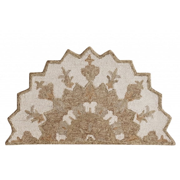 2â€™ x 4â€™ Tan Retro Modern Medallion Hearth Rug