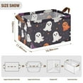 thumbnail image 7 of Yayeee Foldable Storage Basket for Shelves with Handles Set of 2 Waterproof Cloth Bins, White Halloween Ghosts, 7 of 7