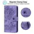 thumbnail image 5 of Nalacover for iPhone 14 Pro Wallet Case, Flower Cat Embossed Pattern Magnetic Premium PU Leather Soft Silicone Shockproof Cover with Card Slots Holder Kickstand Flip Folio Case, Purple, 5 of 7