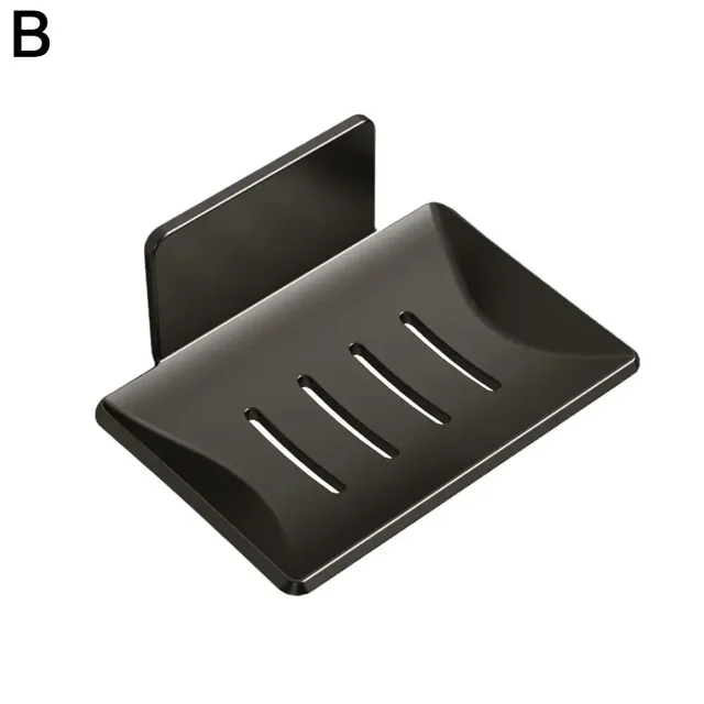 Jabonera sin perforaciones, soporte para accesorios de baño, doble capa, para pared, 2024 C0E1