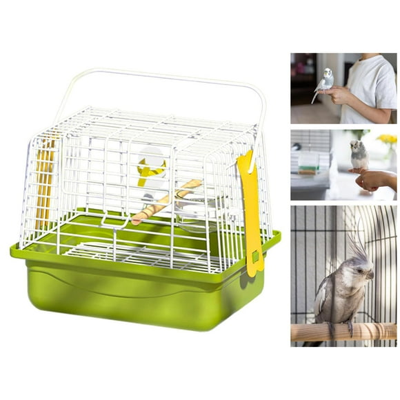 Caza de viaje de transporte de aves con percha de pie, portador de jaula de viaje portátil liviano para aventuras al aire libre, periquitos, loros conjunto de 5