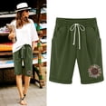thumbnail image 3 of Cotton Shorts for Women Casual Summer Bermuda Shorts Knee Length Sweatpants Loose Fit Lounge Shorts with Pockets, 3 of 6