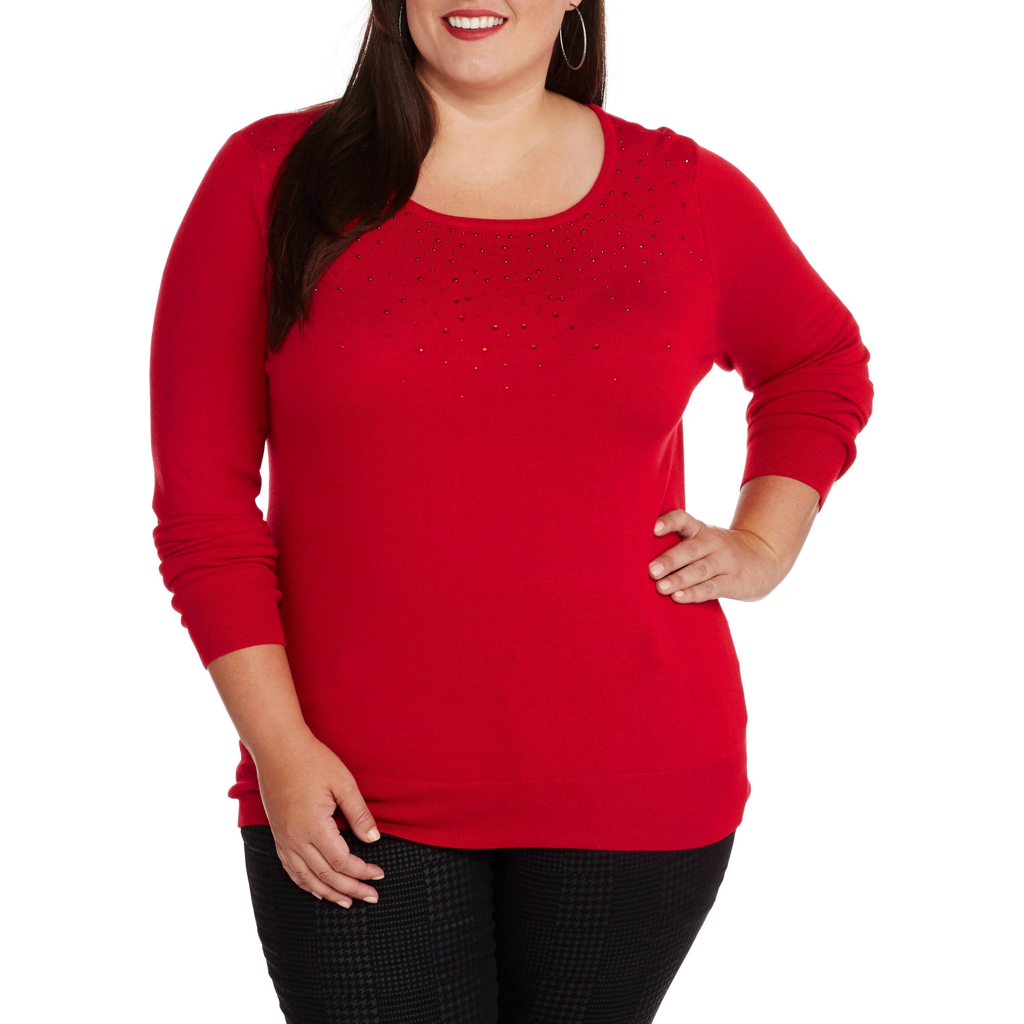 Women's Plus Embellished Pullover Sweater