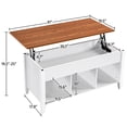 thumbnail image 4 of Alden Design 41" Lift Top Coffee Table with 3 Storage Compartments, White/Oak, 4 of 8