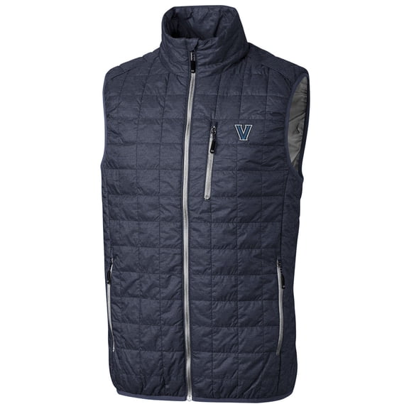 Men's Cutter & Buck Anthracite Villanova Wildcats Big & Tall Full-Zip Collegiate Rainier Vest