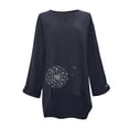 thumbnail image 4 of Blusa tipo camisa HUOGUO, talla grande, estampado floral, cuello en V, para mujer, 4 of 5