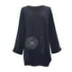 thumbnail image 4 of Blusa tipo camisa HUOGUO, talla grande, estampado floral, cuello en V, para mujer, 4 of 5