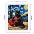 thumbnail image 2 of Paint by Numbers Kit for Adults, Black Cat Starry Night Guitar Paint by Numbers, Easy Paint by Numbers Kit for Adults Beginner, DIY Adult Paint by Number Kits on Canvas, Home Decor 12x16in, 2 of 7