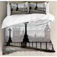 thumbnail image 1 of London Duvet Cover Set King Size, Ancient Big Ben View from the Street Palace of Westminster Touristic Great Britain, Decorative 3 Piece Bedding Set with 2 Pillow Shams, Multicolor, by Ambesonne, 1 of 3