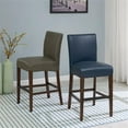 thumbnail image 3 of Home Square Milton 26" Bonded Leather Counter Stool in Blue - Set of 2, 3 of 9