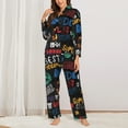 thumbnail image 3 of Bingfone Womens Pajama Sets Basketball Print,Long Sleeve Loungewear Pajamas Set-Medium, 3 of 9