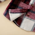 thumbnail image 3 of Generic 2024 New Kids Coat Work Toddler Boys Girls Shirt Coats Jacket Plaid Long Sleeve Turn Down Collar Button Tops Outwear for Fashion Casual Breathable Clothing (18-24 Months,Red), 3 of 7