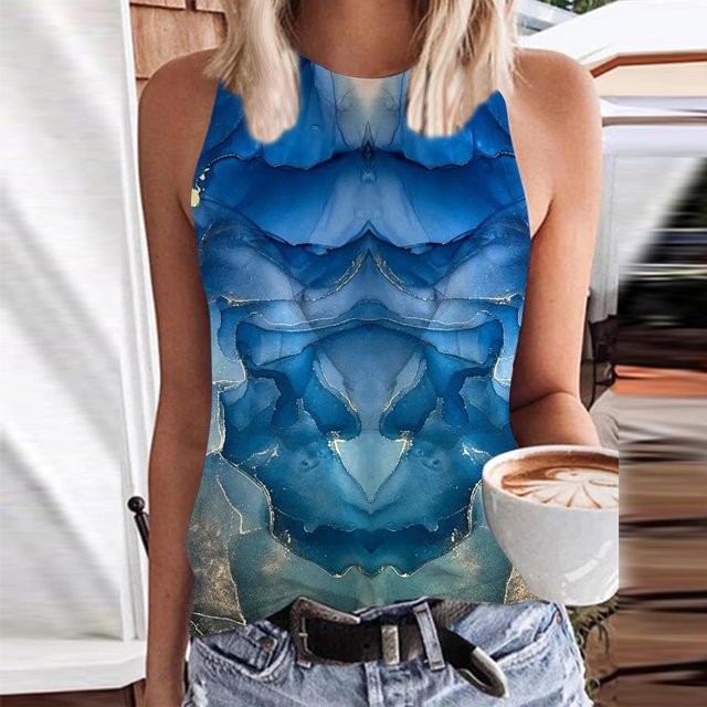 Débardeurs et Camisoles pour Femmes Seductiva Vente Liquidation 2025 Mode pour Femmes Confortable Décontracté Imprimé Col Rond Haut Camisole