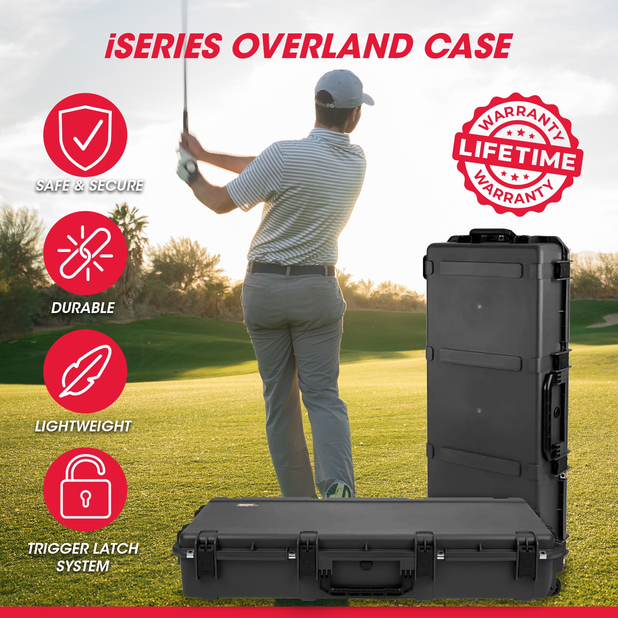 SKB Hard Protective Storage Case w/ Rolling Wheels for Gear Equipment, iSeries, Dark Gray