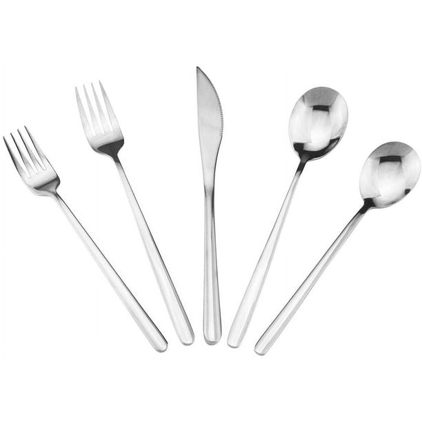 Silverware Set 5Piece Stainless Steel Flatware Cutlery Set Mirror Polished Walmart.ca