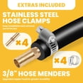 thumbnail image 3 of Heavy Duty Self Sinking Diffuser Hose, 100 Foot Pond Aerator Hose Kit with 4 Stainless Steel Connectors, 1/4" ID 3/8" OD Tubing for Fountain & Garden Irrigation, 3 of 5
