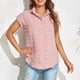 thumbnail image 2 of Blusa superior de la camisa de la rebeca del botón de la manga corta de la gasa del verano de la manera atractiva ocasional de las mujeres Pompotops qwe20646, 2 of 9