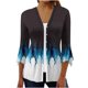 thumbnail image 2 of Xuyuer 3/4 Length Sleeve Womens Tops Round Neck Casual Summer Tunic Tops Basic Tees Blouses Cardigan Lightweight Button Down Casual Dressy T-Shirts Pleated Cute Shirts, 2 of 5