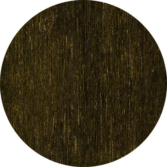 Ahgly Company Indoor Round Oriental Yellow Modern Area Rugs, 4' Round