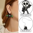 thumbnail image 3 of DESIGNICE Halloween Theme Earrings Lightweight Cartoon Pumpkin Drop Dangle Earrings Trick Or Witch Cat Bats Earrings for Women Halloween Party Jewelry Wacky Bat Earrings, 3 of 7