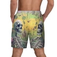 thumbnail image 2 of Lsque Mens Swim Trunks Flower Butterfly Skull Couple Pattern - Bathing Suit Compression Liner - Beach Swim Shorts Swimwear - (S-3XL) - Stretch Quick Dry -, 2 of 9