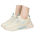 thumbnail image 3 of XIMIN Women's Mesh Sneakers - Retro Running Shoes with Patchwork Design, College Style Casual Walking Shoes for Everyday Wear (Sky Blue, 8), 3 of 9