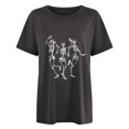 thumbnail image 4 of Blusa de manga corta con estampado de calavera divertida vintage para mujer Pompotops  hfajkhk127804, 4 of 9