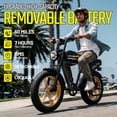 thumbnail image 5 of HOVSCO Gtrs Electric Bike for Adults, 20'' Fat Tire, 750W Motor 48V 15AH Tested to UL2849 Standard by SGS, Hydraulic Disc Brakes, 5 of 10