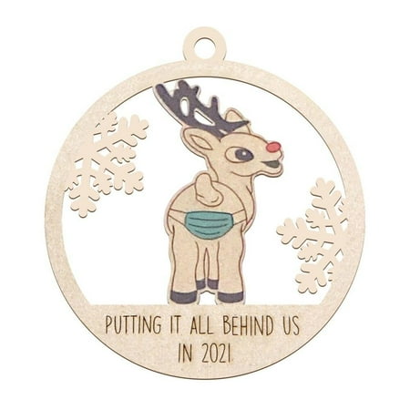 

Clearance!Multistyles Wooden Ornament Party Elk Pendant Putting It All Behind Us in 2021 for A Good Wish D