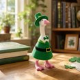 thumbnail image 4 of Sruoe Desk Goose Outfits, 7 Inch Mini St Patricks Day Bow Tie Felt with Hat Porch Goose Clothes, Desktop Goose Outfits, Costume Clothes for Table Decor, St Patricks Day Tabletop Goose Accessory, 4 of 7