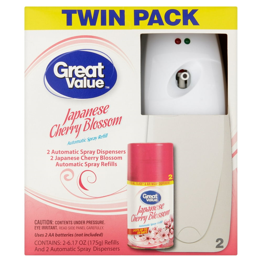 Great Value Automatic Spray Dispensers with Refills, Japanese Cherry