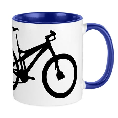 

CafePress - Black Mountain Bike Bicycle Mug - Ceramic Coffee Tea Novelty Mug Cup 11 oz
