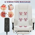 thumbnail image 5 of JONPONY Big and Tall Office Chair 500LBS Executive Office Chair Massage and Footrest Ergonomic Computer Desk Chair Reclining High Back Leather Office Chair Lumbar Back Support Swivel Rolling,White, 5 of 14