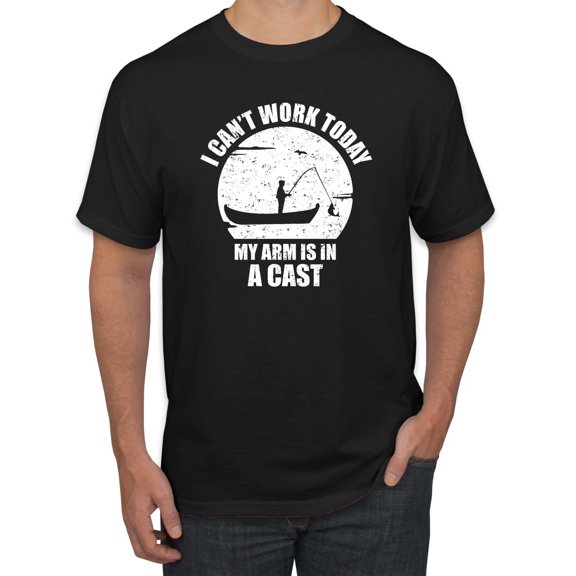 Wild Bobby,I Can't Work Today My Arm is in Cast, Father's Day, Men Graphic Tees, Black, Small