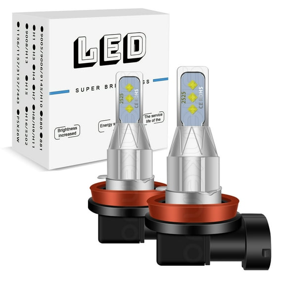H11 H9 LED Headlight Bulbs Low Beam Super Bright 6000K White Fanless 2X 8000LM
