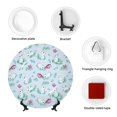 thumbnail image 4 of Daiia Rabbit And Butterfly Printed Pattern Ceramic Plate Dinner Plates Bone China Decorative Plates with Display Stand Art Ceramic Ornaments for Wall Hanging Decoration-6in, 4 of 6