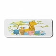 thumbnail image 1 of Cartoon Computer Mouse Pad, Zoo Animals Sitting Under a Tree Style Giraffe Pig Bunny Monkey and Hen, Rectangle Non-Slip Rubber Mousepad Large, 31" x 12" Gaming Size, Multicolor, by Ambesonne, 1 of 2