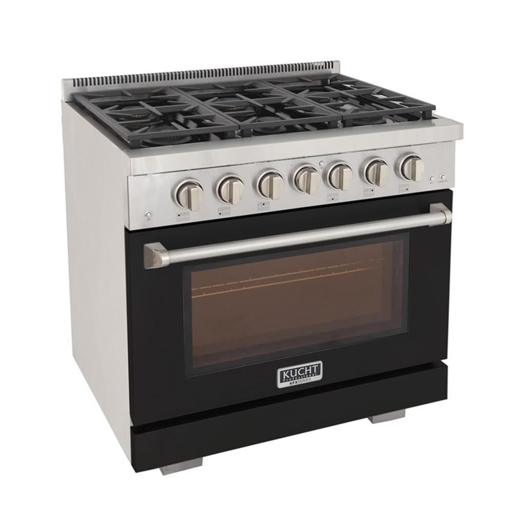 Pemberly Row 36" Natural Gas Range in Black with True Simmer Burners