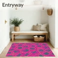 thumbnail image 3 of ODIKA 8'x10' Machine Washable Non-Slip Area Rug, Festive Carnival Numbers Letters With Abstract Confetti Layout High Traffic Rug, Pink, 688135, 3 of 7