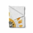 thumbnail image 2 of Saying Soft Flannel Fleece Throw Blanket, Watercolor Image Sunny Hot Life Inspired Warm Emotions Elements Fun Sign Print, Cozy Plush for Indoor and Outdoor Use, 50" x 70", Orange Black, by Ambesonne, 2 of 6