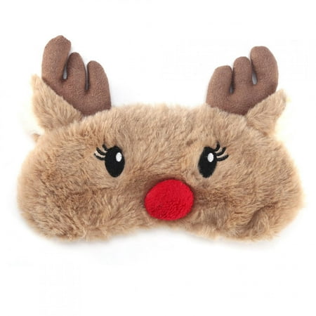 Antifaz Para Dormir De 5 Estilos, Linda Cubierta De Ojos De Felpa De Animales, Correa Elástica Ajustable, Para Dormir, Viajar O Fiestas(deer)